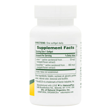 Ultra Lutein Softgels 20mg - Natures Plus